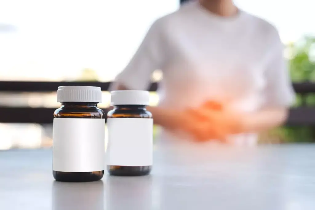 A close-up view of an osteo arthritis pain reliever product, showcasing the bottle or packaging against a soft, blurred background. The product should be prominently displayed, capturing the details of the label, branding, and any key information about the medication. The lighting should be warm and natural, creating a sense of quality and trustworthiness. The angle should be slightly angled, providing a dynamic perspective that draws the viewer's attention to the key features of the product. The overall mood should convey a sense of relief and soothing, hinting at the intended use of the medication for managing arthritis pain.