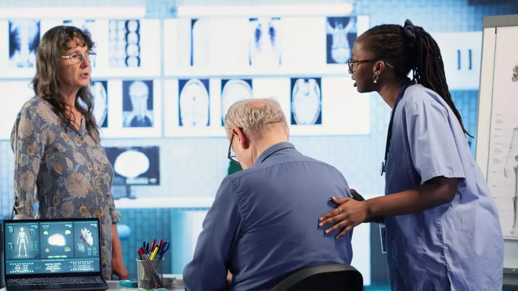 A detailed, chronological timeline depicting the progression of glioblastoma, a deadly form of brain cancer. In the foreground, a series of visual stages illustrating the tumor's growth and spread over time, with anatomical accuracy. In the middle ground, a three-dimensional brain model providing spatial context. In the background, a moody, atmospheric scene with muted tones, conveying the somber nature of this terminal illness. Crisp lighting and a shallow depth of field focus the viewer's attention on the key stages of glioblastoma's relentless advancement. An impactful, informative visual that captures the essence of this devastating disease's terminal progression.