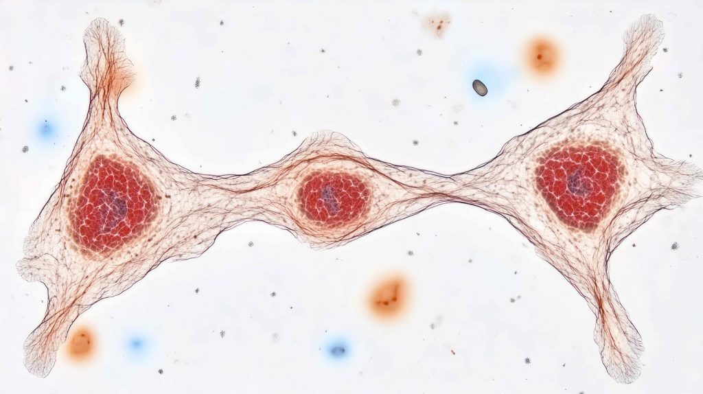 A detailed illustration of the hematopoiesis process in the bone marrow. A detailed illustration of the hematopoiesis process in the bone marrow.