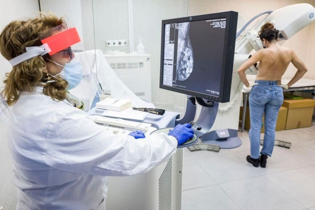 A detailed radiographic image of metastatic breast cancer in the vertebral column A detailed radiographic image of metastatic breast cancer in the vertebral column