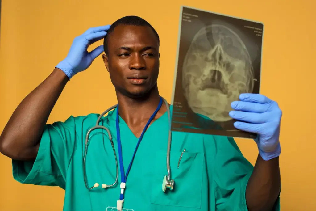 A high-resolution T1-weighted brain scan, revealing a detailed, intricate structure of the human brain. In the center, a prominent, well-defined tumor stands out, its heterogeneous texture and irregular borders displayed in stark contrast against the surrounding healthy brain tissue. The image is captured with a clinical-grade MRI machine, illuminated by soft, diffused lighting that enhances the clarity and depth of the scan. The perspective is centered and slightly angled, providing a comprehensive view of the affected region. The overall mood is one of clinical precision and medical significance, highlighting the crucial importance of such imagery in the advancement of brain tumor research and treatment.