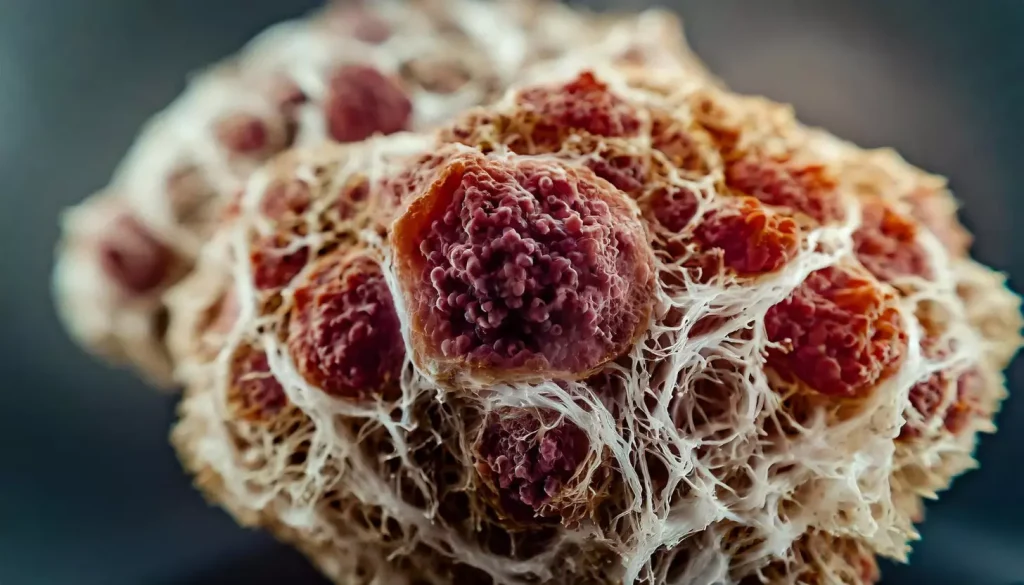 A highly detailed, photorealistic illustration depicting the microscopic structure of non-cancerous bone marrow disorders. The foreground showcases the varied cell types and morphologies characteristic of these conditions, with a focus on erythrocytes, granulocytes, and megakaryocytes. The middle ground reveals the intricate bone trabeculae and adipose tissue that provide the supporting framework. In the background, a subtle, muted color palette evokes the clinical atmosphere, while strategic lighting from above casts dramatic shadows to enhance the sense of depth and three-dimensionality. The overall composition conveys a sense of scientific precision and medical professionalism, suitable for educational and informational purposes. A highly detailed, photorealistic illustration depicting the microscopic structure of non-cancerous bone marrow disorders. The foreground showcases the varied cell types and morphologies characteristic of these conditions, with a focus on erythrocytes, granulocytes, and megakaryocytes. The middle ground reveals the intricate bone trabeculae and adipose tissue that provide the supporting framework. In the background, a subtle, muted color palette evokes the clinical atmosphere, while strategic lighting from above casts dramatic shadows to enhance the sense of depth and three-dimensionality. The overall composition conveys a sense of scientific precision and medical professionalism, suitable for educational and informational purposes.