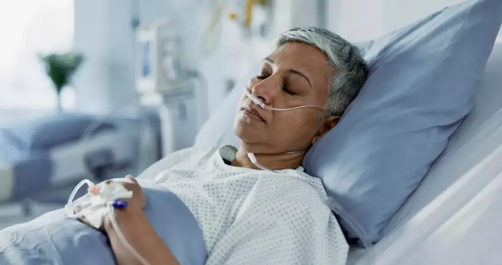 A well-lit, high-angle view of a hospital bed, with a chemotherapy infusion pump and IV line connected to a patient's arm. The patient's face is calm and serene, as a nurse carefully monitors the administration of the medication. The room is clean and sterile, with medical equipment and supplies neatly arranged. Soft, diffused lighting creates a soothing atmosphere, conveying the care and expertise of the healthcare professionals involved in the treatment process. The scene captures the essence of a lymphoma chemotherapy session, highlighting the necessary medical interventions while maintaining a sense of patient comfort and well-being. A well-lit, high-angle view of a hospital bed, with a chemotherapy infusion pump and IV line connected to a patient's arm. The patient's face is calm and serene, as a nurse carefully monitors the administration of the medication. The room is clean and sterile, with medical equipment and supplies neatly arranged. Soft, diffused lighting creates a soothing atmosphere, conveying the care and expertise of the healthcare professionals involved in the treatment process. The scene captures the essence of a lymphoma chemotherapy session, highlighting the necessary medical interventions while maintaining a sense of patient comfort and well-being.