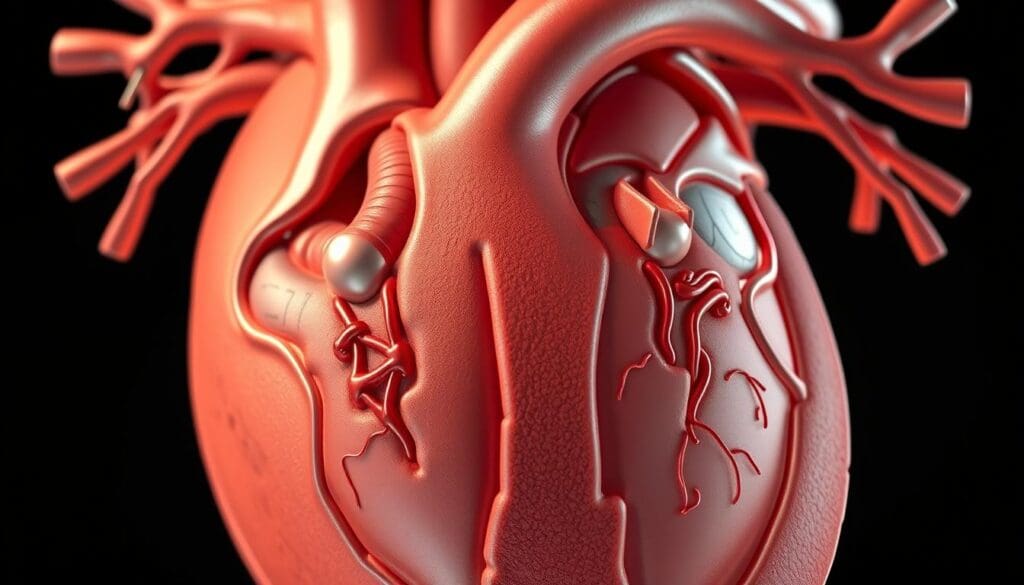 Detailed three-dimensional illustration of the intricate heart valve system, showcasing the four main valves - the aortic, mitral, tricuspid, and pulmonary valves. Rendered with photorealistic precision, capturing the delicate anatomical structures, intricate mechanisms, and intricate blood flow pathways. Lit with soft, diffused lighting to highlight the organic forms and textures. Viewed from a slightly elevated angle, allowing a comprehensive understanding of the valve system's spatial organization and interconnectivity within the heart. Conveys a sense of scientific curiosity and medical significance, suitable for educational and informative contexts. Detailed three-dimensional illustration of the intricate heart valve system, showcasing the four main valves - the aortic, mitral, tricuspid, and pulmonary valves. Rendered with photorealistic precision, capturing the delicate anatomical structures, intricate mechanisms, and intricate blood flow pathways. Lit with soft, diffused lighting to highlight the organic forms and textures. Viewed from a slightly elevated angle, allowing a comprehensive understanding of the valve system's spatial organization and interconnectivity within the heart. Conveys a sense of scientific curiosity and medical significance, suitable for educational and informative contexts.