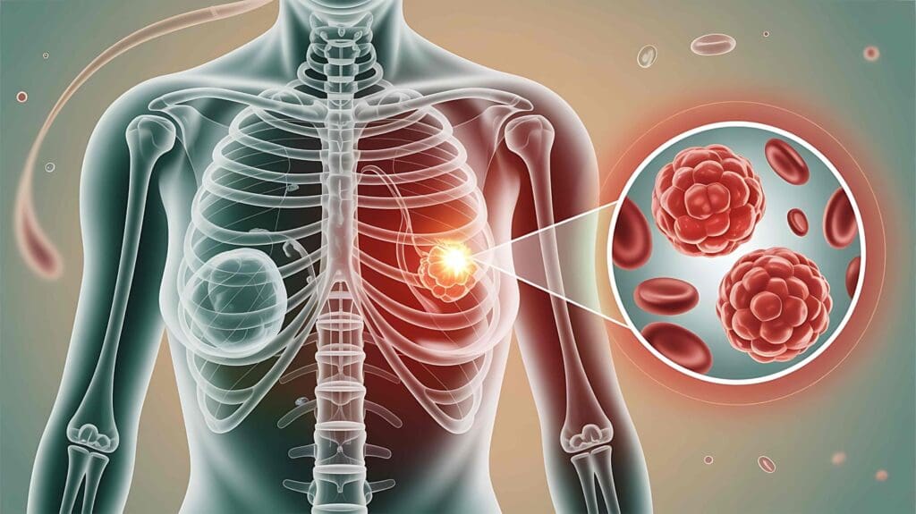 photorealistic image of diffuse bony metastases photorealistic image of diffuse bony metastases